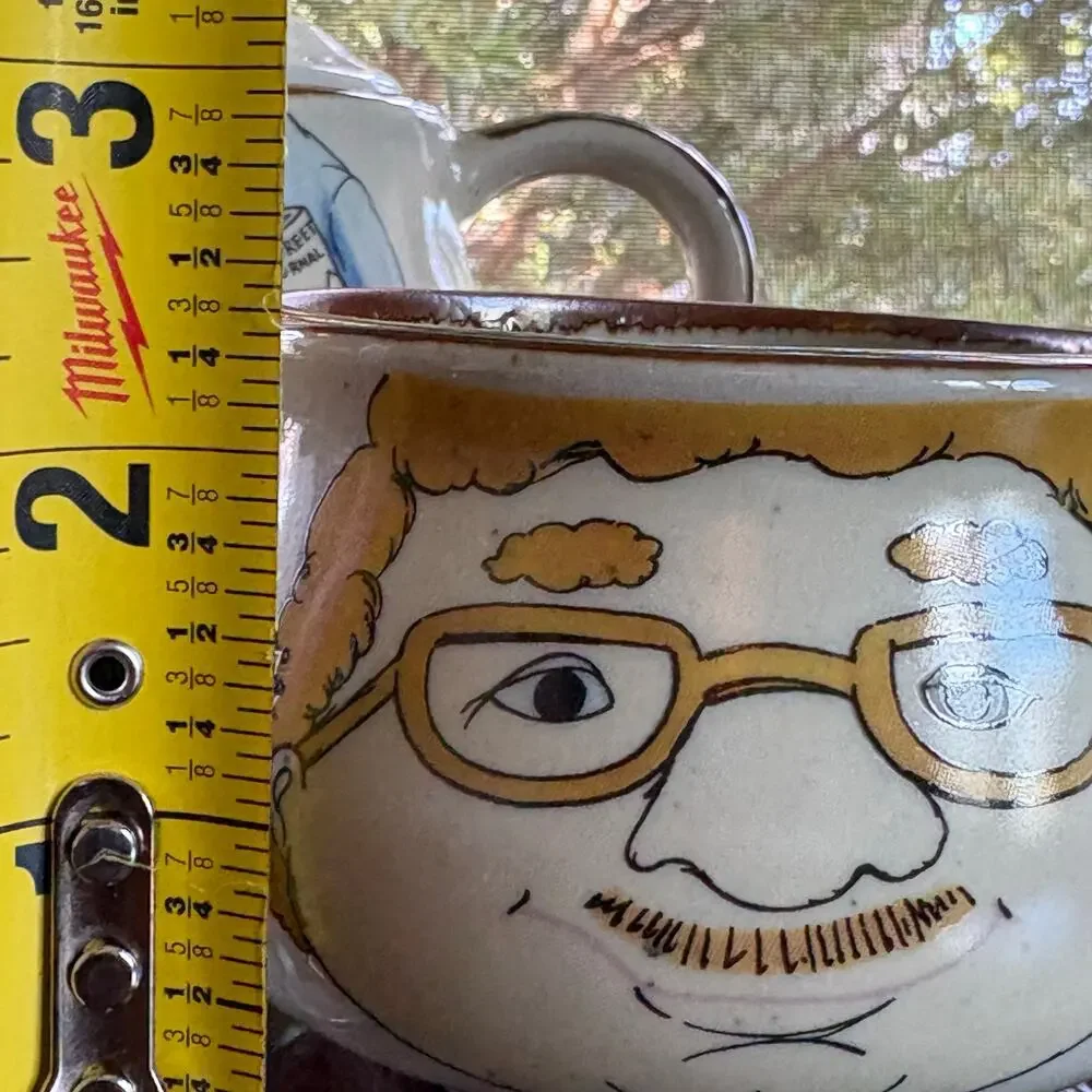 Vintage Tea for One Set, Mustache Man Stackable Teapot & Mug